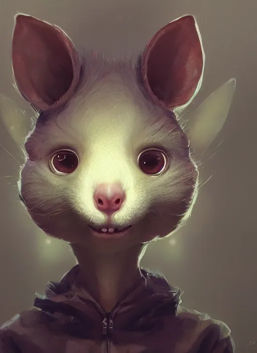 Image similar to a beautiful half body portrait of a cute young anthropomorphic alien rat fursona. big eyes. character design by cory loftis, fenghua zhong, ryohei hase, ismail inceoglu and ruan jia. volumetric light, detailed, rendered in octane