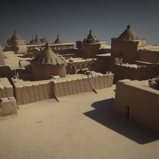 Image similar to timbuktu, octane render, unreal engine