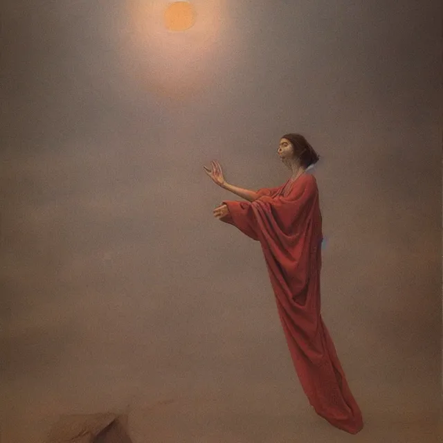 Image similar to Boreas by Zdzisław Beksiński, oil on canvas