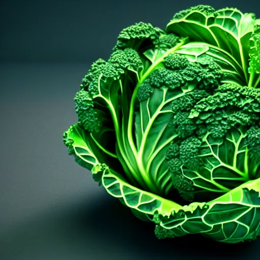 Image similar to high quality logo 3 d render very cute money cabbage, leaves as dollars!! glow, light kale! incorporated speakers!, cyberpunk highly detailed, unreal engine cinematic smooth, in the style of blade runner & detective pikachu, hannah yata charlie immer, moody light, low angle, uhd 8 k, sharp focus