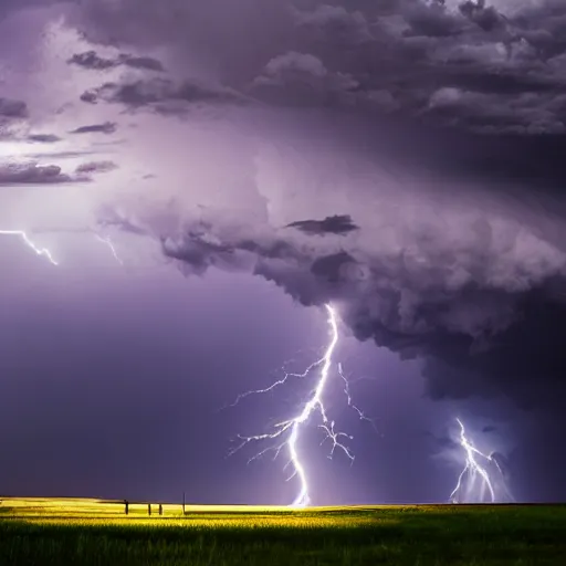 Image similar to a vast, picturesque landscape, wide shot, lightning, storm, highly detailed, trending