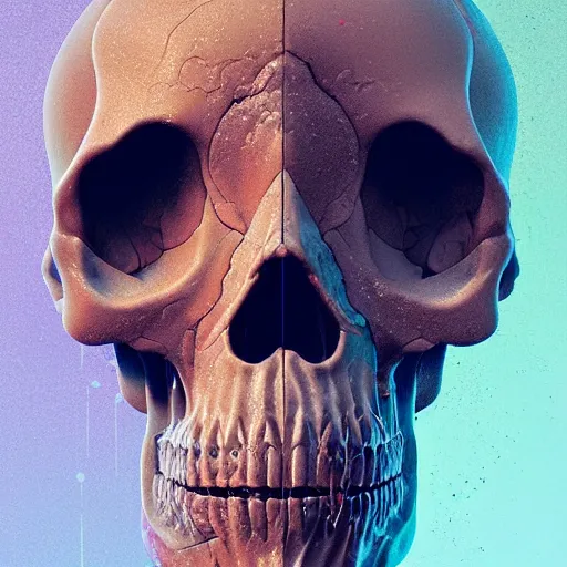 Image similar to portrait_of_a_melting_skull._intricate_abstract._intricate_artwork._by_Tooth_Wu_wlop_beeple_dan_mumford._octane_render_trending_on_artstat