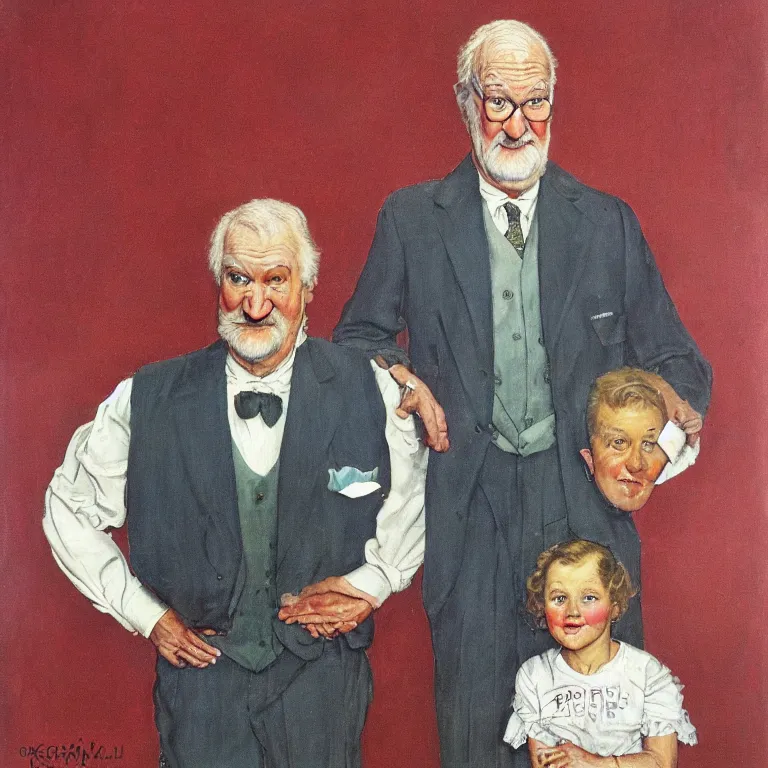 Image similar to upper body portrait of actor kenneth mcmillan in the style of norman rockwell, colour