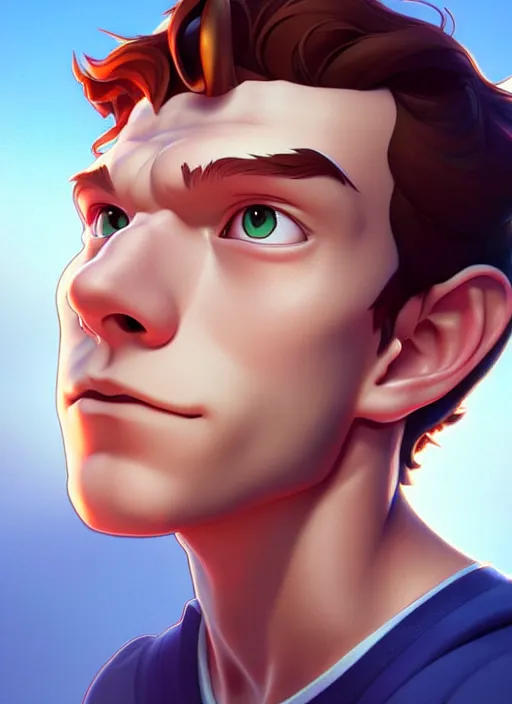 Image similar to cute sailor tom holland, natural lighting, path traced, highly detailed, high quality, digital painting, by don bluth and ross tran and studio ghibli and alphonse mucha, artgerm