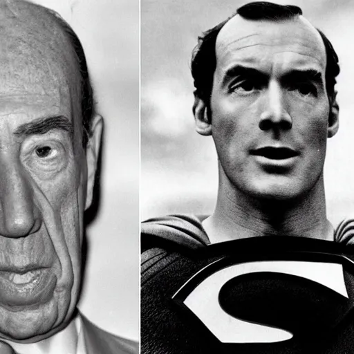 Image similar to valery giscard d'estaing as 1 9 6 0 s superman