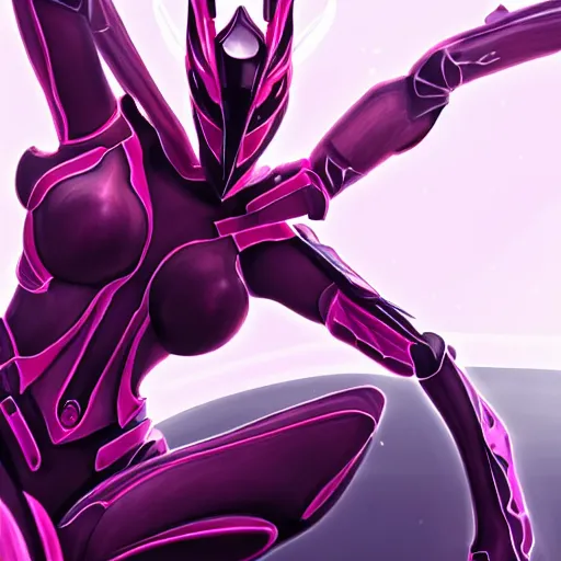 Image similar to highly detailed exquisite fanart, ant pov from the floor looking up, of a beautiful female warframe, standing elegantly, shining reflective off-white plated armor, slick elegant design, bright Fuchsia skin, sharp claws, close full body shot, epic cinematic shot, realistic, professional digital art, high end digital art, DeviantArt, artstation, Furaffinity, 8k HD render, epic lighting, depth of field