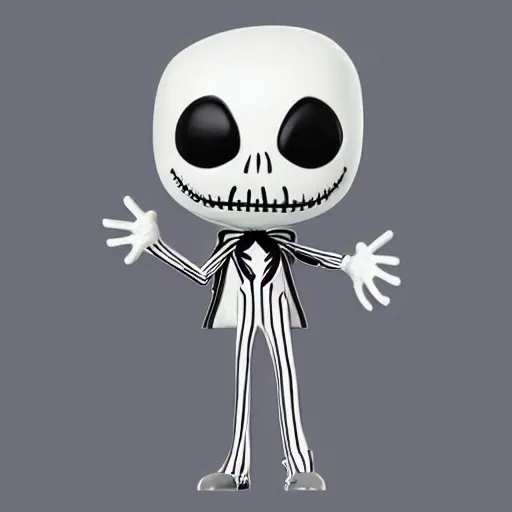 Prompt: pop figure of jack skellington