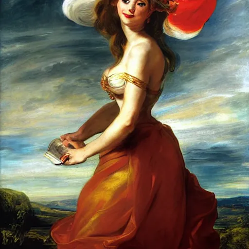 Image similar to heavenly summer sharp land sphere scallop well dressed lady waving down a car, auslese, by peter paul rubens and eugene delacroix and karol bak, hyperrealism, digital illustration, fauvist