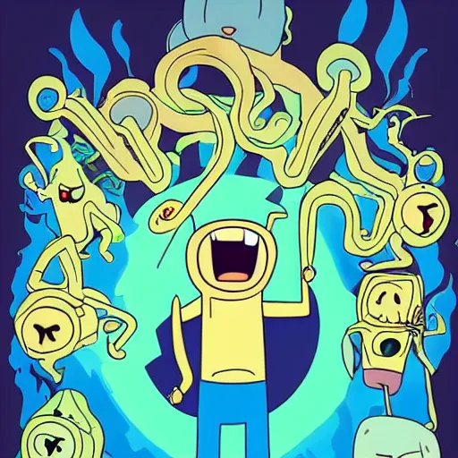 Image similar to of godhead in the style of adventure time cartoon