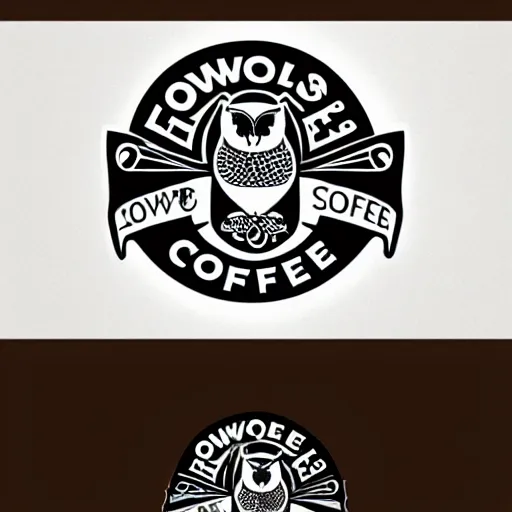 Prompt: a logo design of owl coffee shop