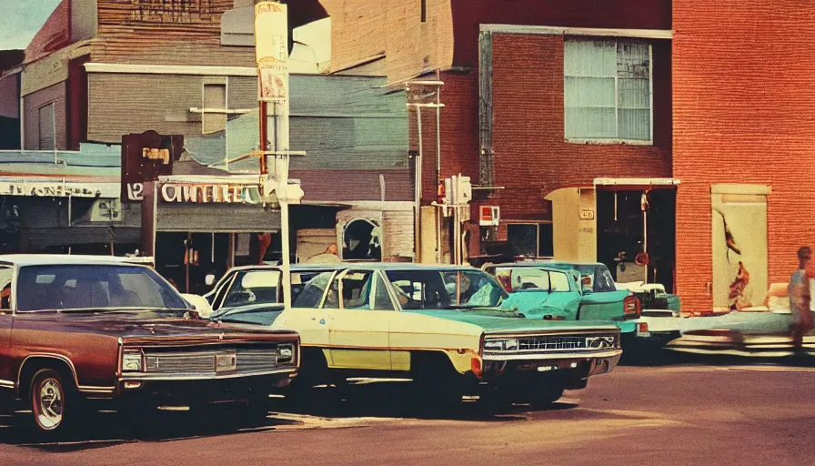 Image similar to 7 0 s film still about places in the southern united states, kodachrome, cinecolor, cinestill, film grain, film texture, retro, cinematic, high resolution, photorealism,