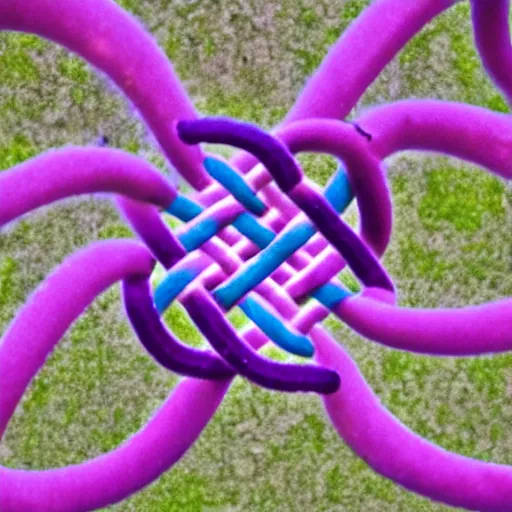 Image similar to purple tentacles forming into a celtic knot