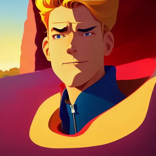 Image similar to face icon stylized minimalist the new adventures of johnny quest, loftis, cory behance hd by jesper ejsing, by rhads, makoto shinkai and lois van baarle, ilya kuvshinov, rossdraws global illumination