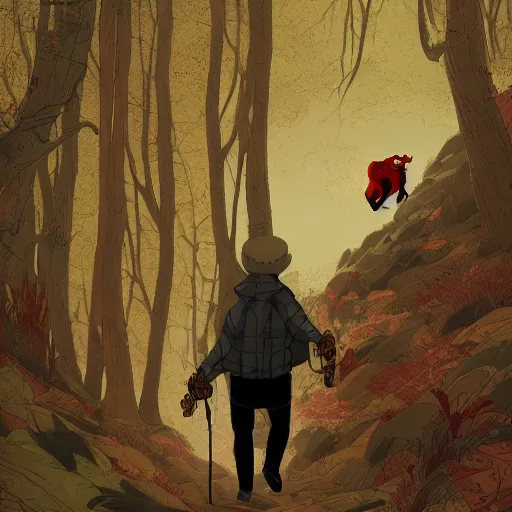 Prompt: rupert bear getting lost in the mountains, horror, intricate details, cinematic, epic, realistic, anatomy, tomer hanuka, uplight, artstation, photorealistic, scary