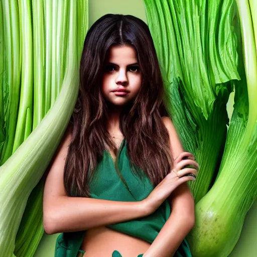 Image similar to selena gomez as celery hybrid