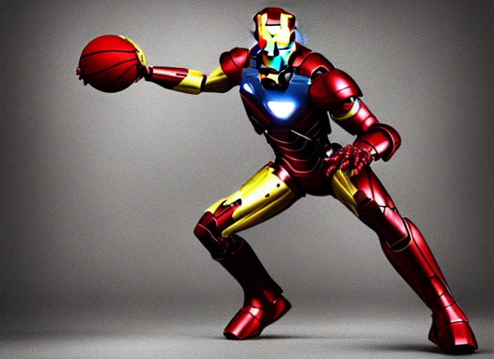 Image similar to basketball sneakers concept of iron man, picture by tim burton, render, cinema 4 d, octane render