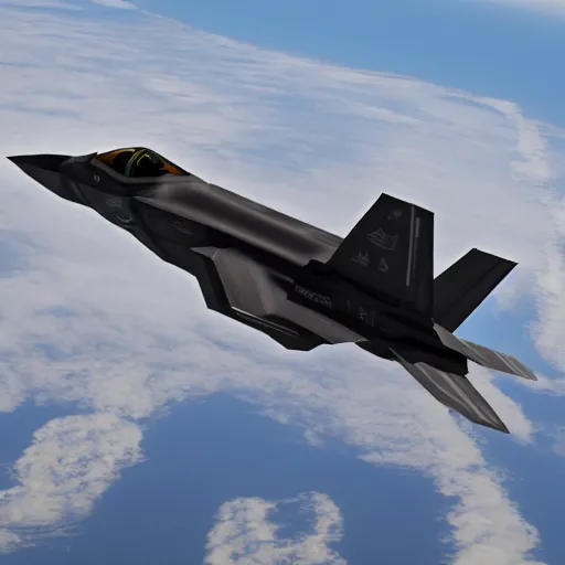 Image similar to The F-35 in the style of the Space Shuttle, black belly, white cloth top