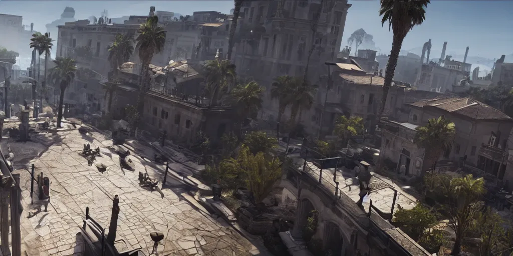 Prompt: Assassin's creed gameplay in modern los angeles, rendered in unreal engine 5, 4k detailed, 8k resolution