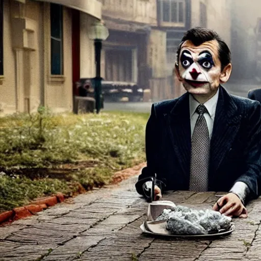 Image similar to movie still of mr bean, from joker ( 2 0 1 9 )