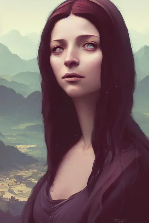 Image similar to beautiful portrait of a woman, negative no not mona lisa pose, gta v, stephen bliss, unreal engine, fantasy art by greg rutkowski, loish, rhads, ferdinand knab, makoto shinkai and lois van baarle, ilya kuvshinov, rossdraws, tom bagshaw, global illumination, radiant light, detailed and intricate environment