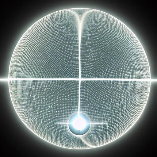 Prompt: shifting orb of water made out of soundwaves with white orb in the center in a code, matrix environment