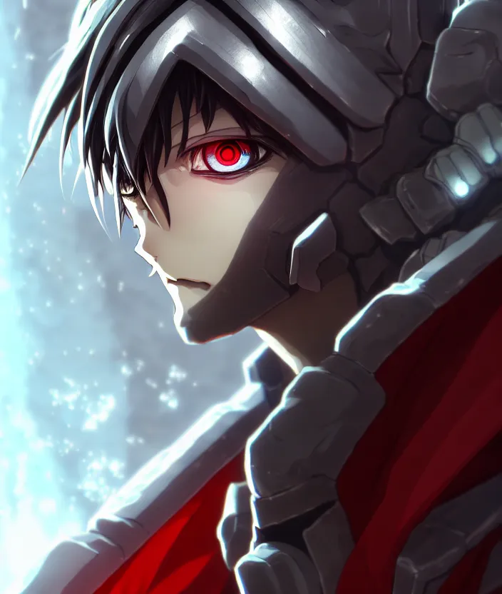 Prompt: a detailed manga illustration character portrait of a dark haired silver cyborg anime man with a red mechanical eye and wearing a tattered brown cape, trending on artstation, digital art, 4 k resolution, detailed, octane render, high quality, sharp focus, hq artwork, insane detail, concept art, character concept, character illustration, full body illustration, cinematic, dramatic lighting