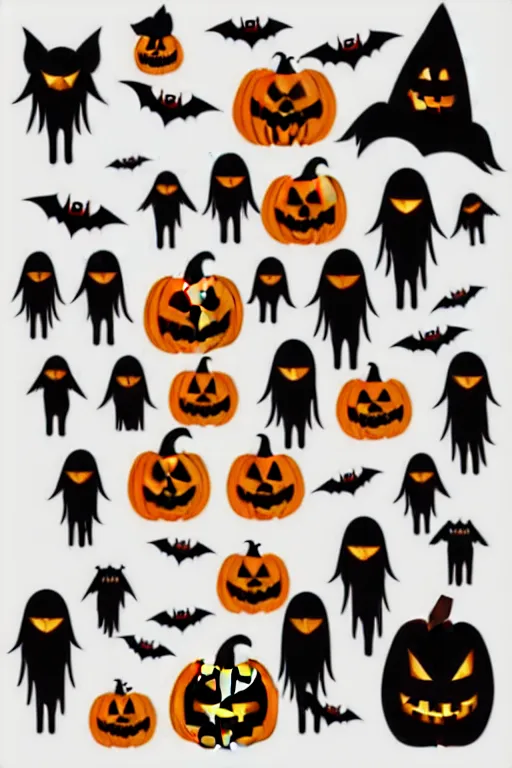 Image similar to illustration halloween characters set, vector art, photoshop files, envato elements, cut, fun, spooky