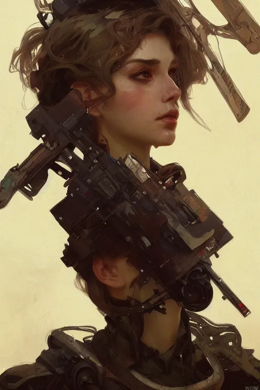 Image similar to A full portrait of a beautiful post apocalyptic commissar, intricate, elegant, highly detailed, digital painting, artstation, concept art, smooth, sharp focus, illustration, art by Krenz Cushart and Artem Demura and alphonse mucha