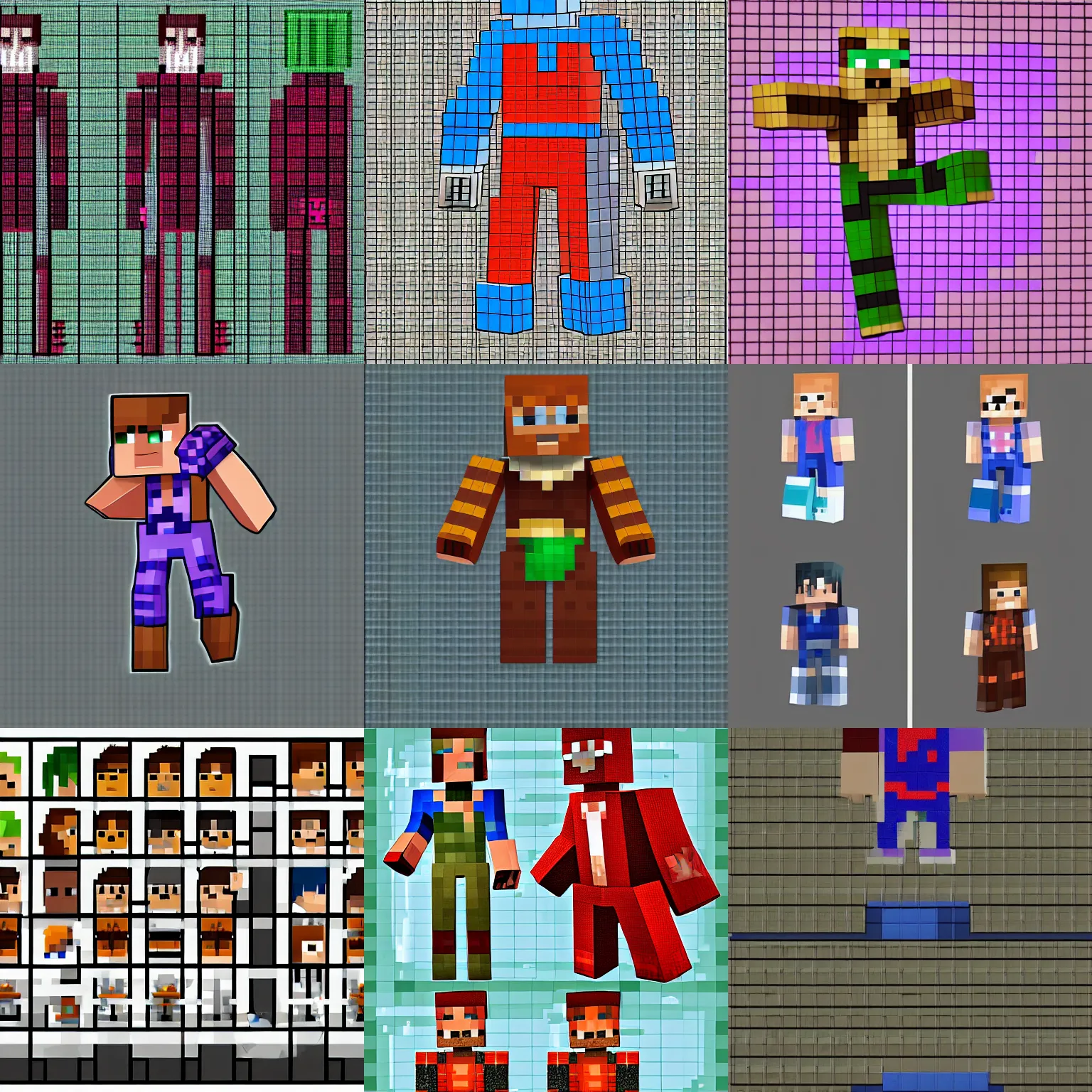 Prompt: 2D sprite male superhero, extreme detail, pixel art, style of Minecraft