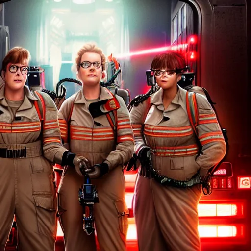 Image similar to ghostbusters on the ny subway, hyper detailed, dramatic lighting, cgsociety, realistic, hyper detailed, insane details, intricate, dramatic lighting, hypermaximalist, golden ratio, rule of thirds, octane render, weta digital, micro details, ultra wide angle, artstation trending, 8 k,