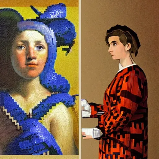 Image similar to this weekend at. xix chancery # pixelart colorful colossal new york pasta kettle, by artemisia gentileschi and yves klein, concept art, movie poster refracting alien life v