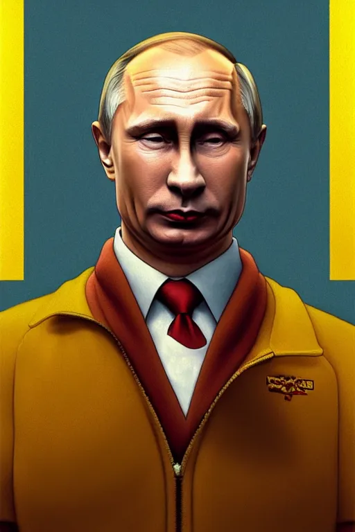 Image similar to vladimir putin as a yellow funny homer simpson, realistic portrait, symmetrical, highly detailed, digital painting, artstation, concept art, smooth, sharp focus, illustration, cinematic lighting, art by artgerm and greg rutkowski and alphonse mucha