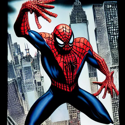 Image similar to symbiote spiderman, raimi suit!!!, todd mcfarlane