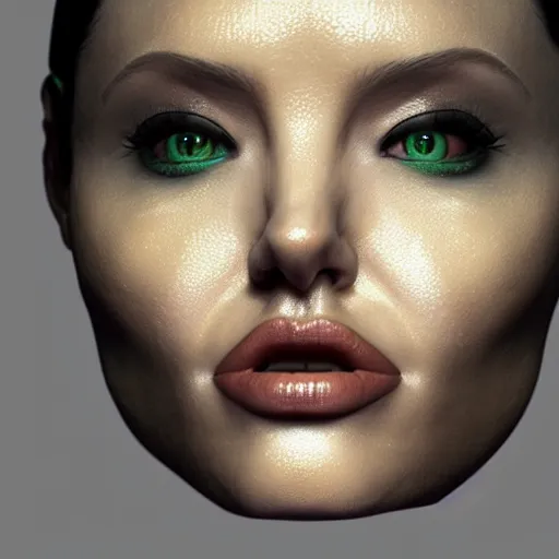 Prompt: angelina jolie converting into reptile underwater, sorayama, liquid wax, golden ratio, ray tracing, octane render