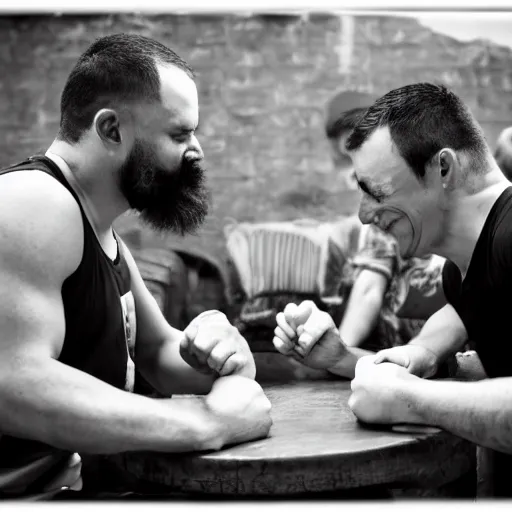 Image similar to arm wrestling. sigma 5 5 mm photo.