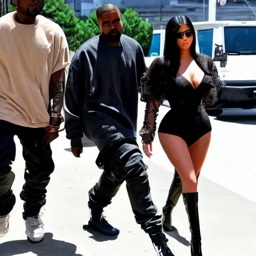 Prompt: kanye west defeated at the battle of kardashians, slain by pete the skete