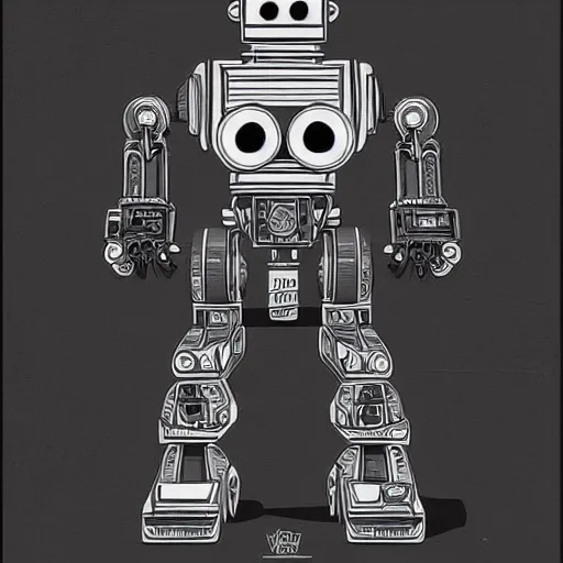 Prompt: Robot coloring page. the mekaverse Art Station Trending on Artstation, cgsociety Pinterest concept art cinematic 8k hyper detailed ultra real