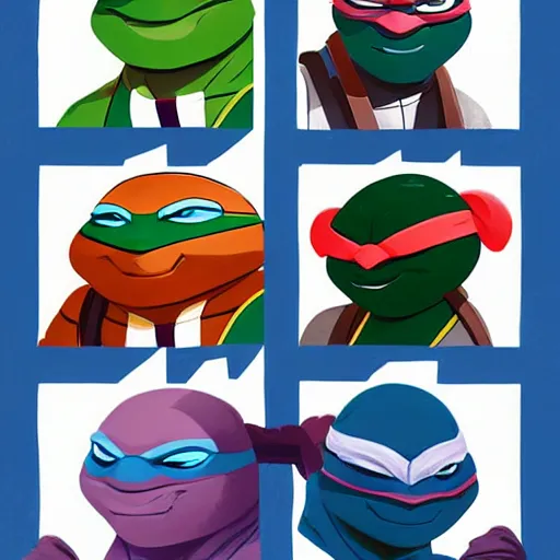 Image similar to face icon stylized minimalist teenage mutant ninja turtles, loftis, cory behance hd by jesper ejsing, by rhads, makoto shinkai and lois van baarle, ilya kuvshinov, rossdraws global illumination