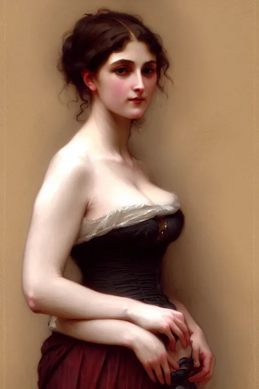 Image similar to victorian lady, painting by bouguereau, detailed art, artstation