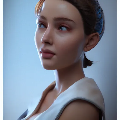 Image similar to beautiful girl from 1950, portrait character concept style trending on artstation concept art detailed octane render cinematic photo-realistic 8k high detailed
