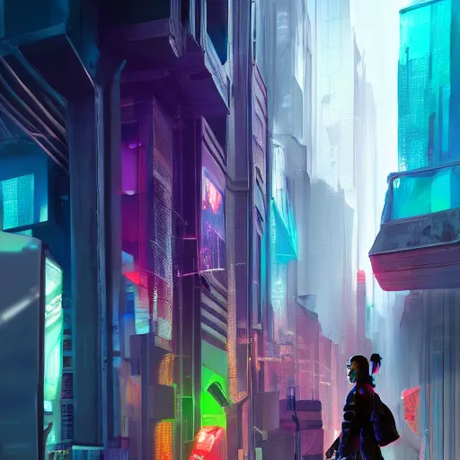 Anime Cyberpunk City Painting Diagonal Camera · Creative Fabrica