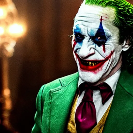 Prompt: film still of Robert Deniro as joker in the new Joker movie