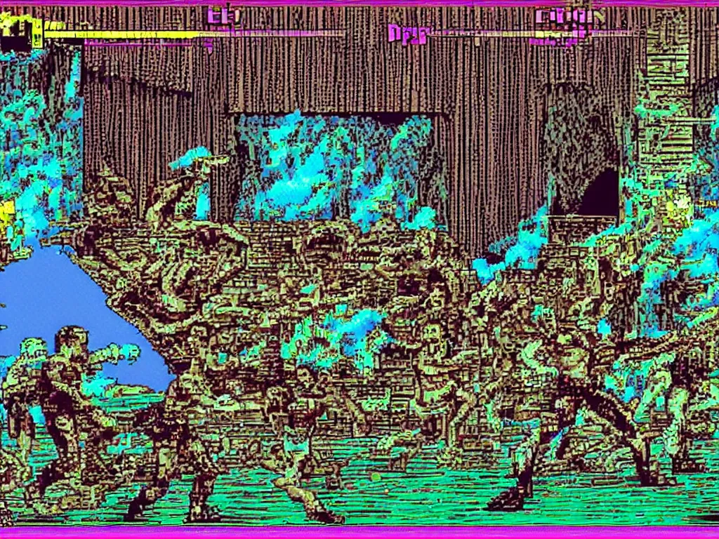 Image similar to vivrai terrore by Lucio Fulci as a Sega Mega Drive Genesis sidescroller game