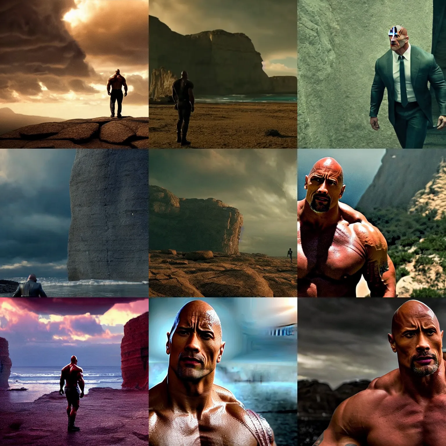 Prompt: dwayne johnson lonely, cinematic establishing shot, magical colours and atmosphere, perfect coherent composition, super realistic, professional photography 1 6 k
