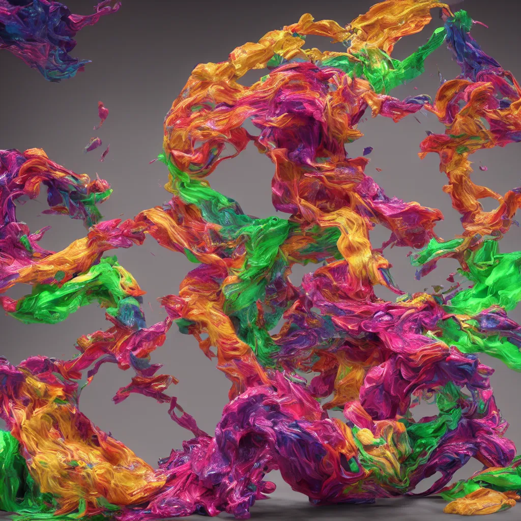 Image similar to painful pleasures by lynda benglis, octane render, colorful, 4 k, 8 k