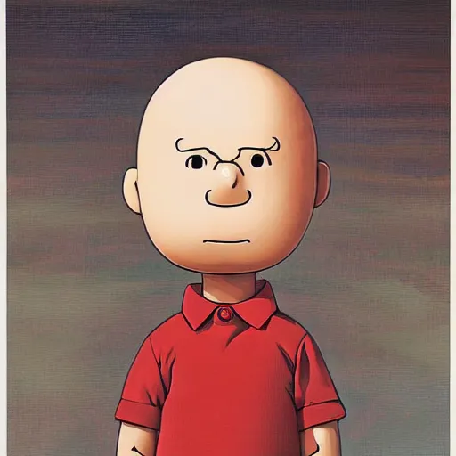 Image similar to ultra realist soft painting portrait of Charlie Brown in Akira, symmetry accurate features, very intricate details, volumetric lighting, by Katsuhiro Otomo