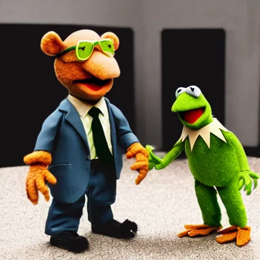 Prompt: Muppets of Walter White and Jesse Pinkman