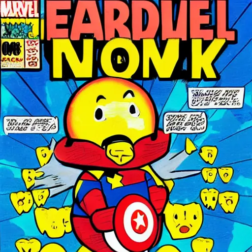 Prompt: marvel comic book cover with rubber ducky man