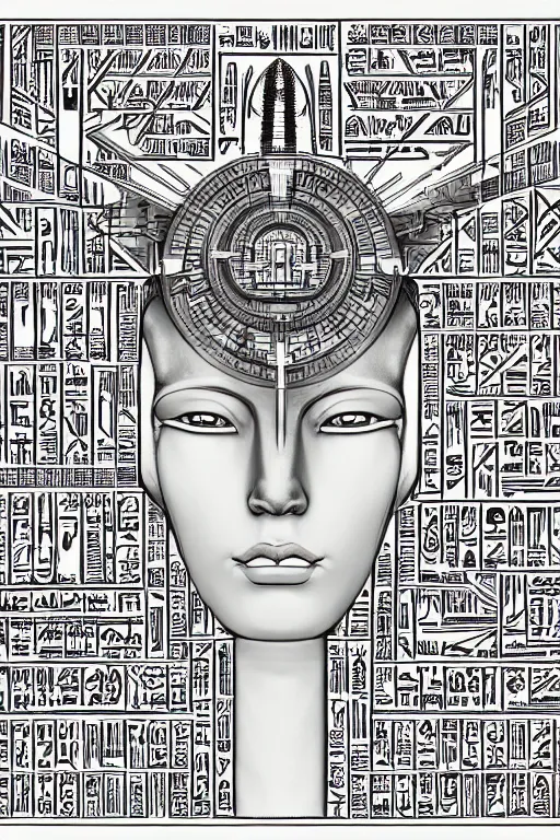 Prompt: full page technical drawing technocore mind meld evil, god symmetric, Hieroglyphic Occult, esoterism, wide angle, super highly detailed, professional digital painting, artstation, concept art, smooth, sharp focus, no blur, no dof, extreme illustration, Unreal Engine 5, Photorealism, HD quality, 8k resolution, cinema 4d, 3D, beautiful, cinematic, art by artgerm and greg rutkowski and alphonse mucha and loish and WLOP