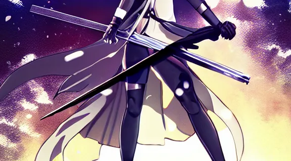 Image similar to Nier Automata HOLDING A KATANA sideways | Moonlit Night | strong blue rimlit | visual-key | anime illustration by Yang-Do | highly detailed